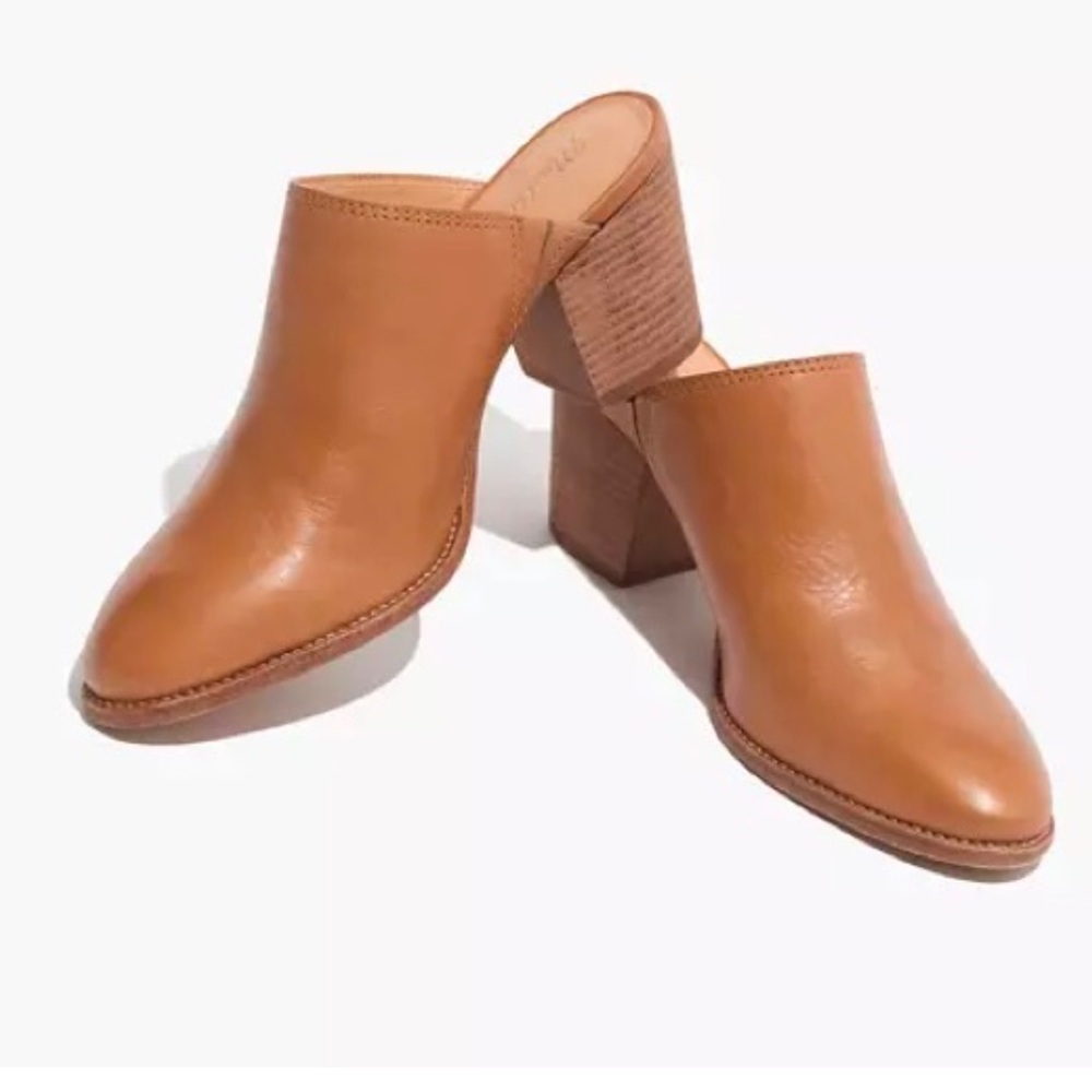 Madewell Tan Leather Harper Mules
